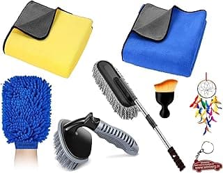 Winberg Car Cleaning Kit with Microfiber Towels, Duster, Brushes, and Gloves Car55