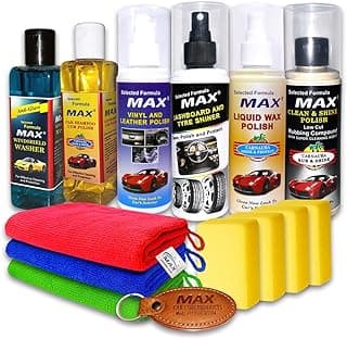 MAX Premium Car Care Kit - Basic (Pack of 6 Items of 200 ML Each, 3 Pcs Microfiber Cloth 350 GSM, 4 Pcs Foam Applicators) for Car Cleaning, Washing, Conditioning, Rubbing and Polishing - view 1