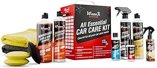Wavex Car Polish Kit 12 Pcs | Includes Car Dashboard Polish, Car Wax, Tyre Polish, Car Shampoo, Windshield Washer & Car Freshener, Scratch Remover, 2 Cloths, 3 Applicators - Car Washing Kit - view 1