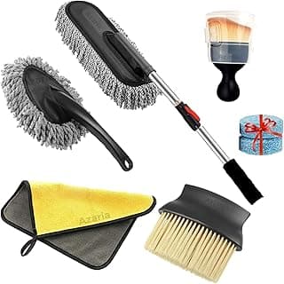 Azaria 5 PCS Microfiber Car Duster Kit - Interior & Exterior Car Cleaning Detailing Tool Scratch & Lint Free, Pollen Removing Extendable Long Handle Duster for Car & Motorcycle car Accessories (A1) - view 1