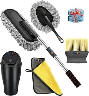 GaxQuly 5 Pcs Microfiber Car Duster Accessories Kit with Scratch & Lint Free Duster || Interior & Exterior Car Cleaning Detailing Best Tools Best for Cars, SUVs, Sedan, Car Cleaning Kit (5) - view 1